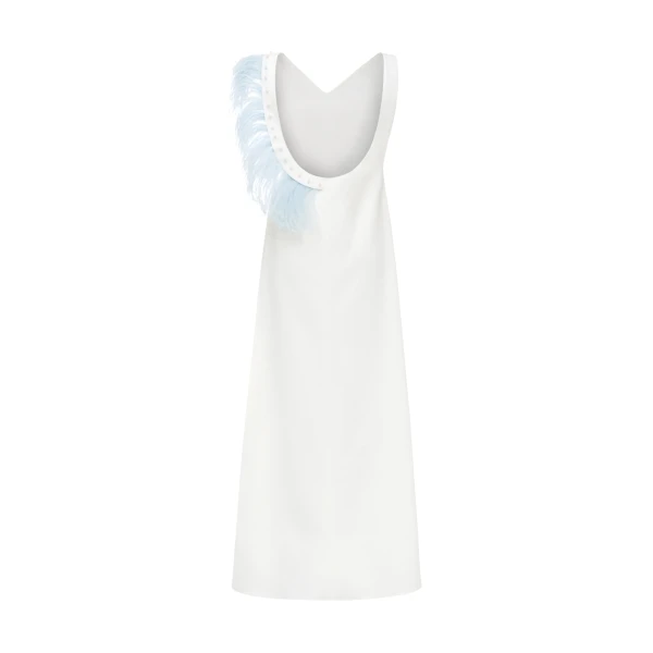 White Dress with feather