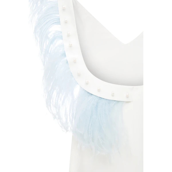 White Dress with feather