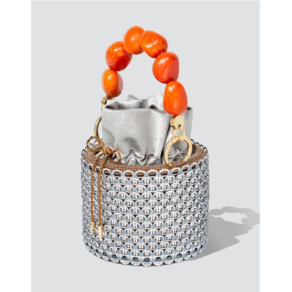 Toque de Luna Celli orange and silver handbag, view 5