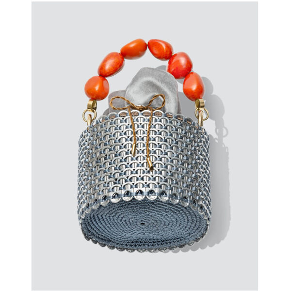 Toque de Luna Celli orange and silver handbag, view 3