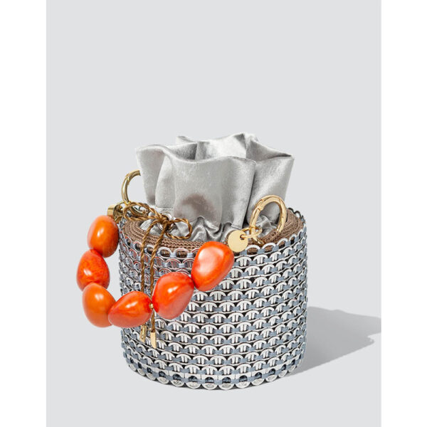 Toque de Luna Celli orange and silver handbag, view 4