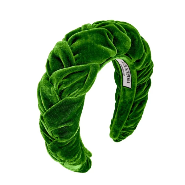 Tanya litkovska Women’s Velvet Headband in Grass Green Accessories black velvet headband Luxury Shoes 
