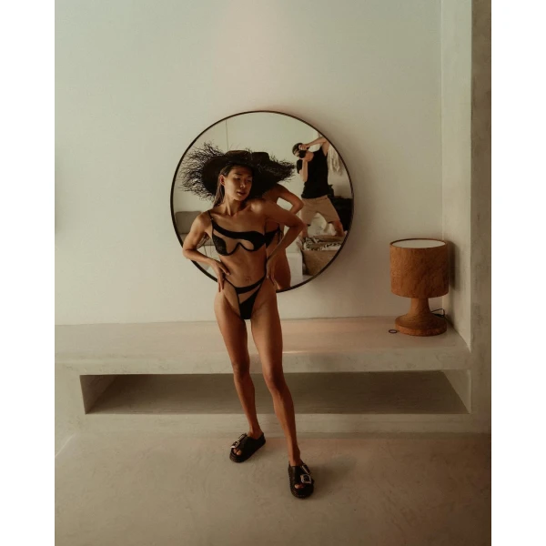lina osorio black straw hat