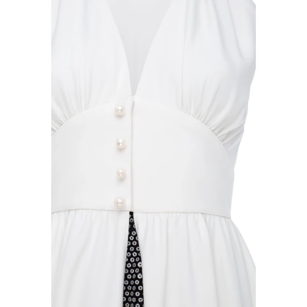 white dress with feather