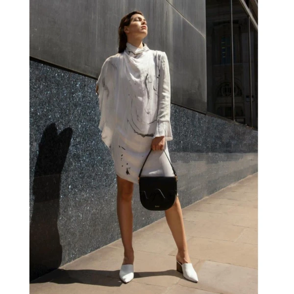 Asymmetrical marbled dress Clothing dress Luxury Shoes 