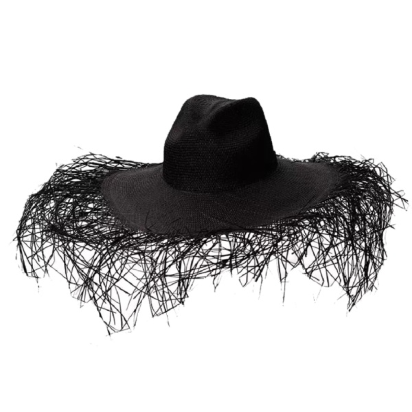 Black straw hat – L   Luxury Shoes 