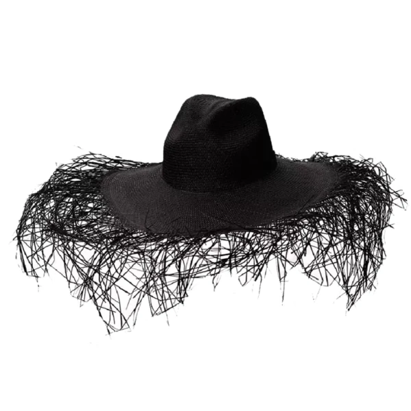 Black straw hat – L   Luxury Shoes 