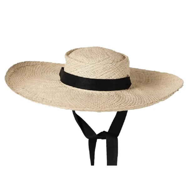 Black straw hat – L   Luxury Shoes 