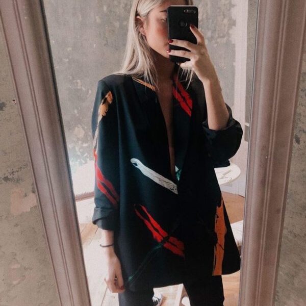 Arena Martinez Lines Black and Red Blazer, view 2