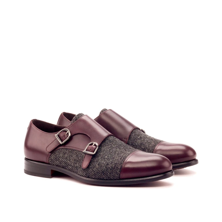 Gray Double Monk Shoe