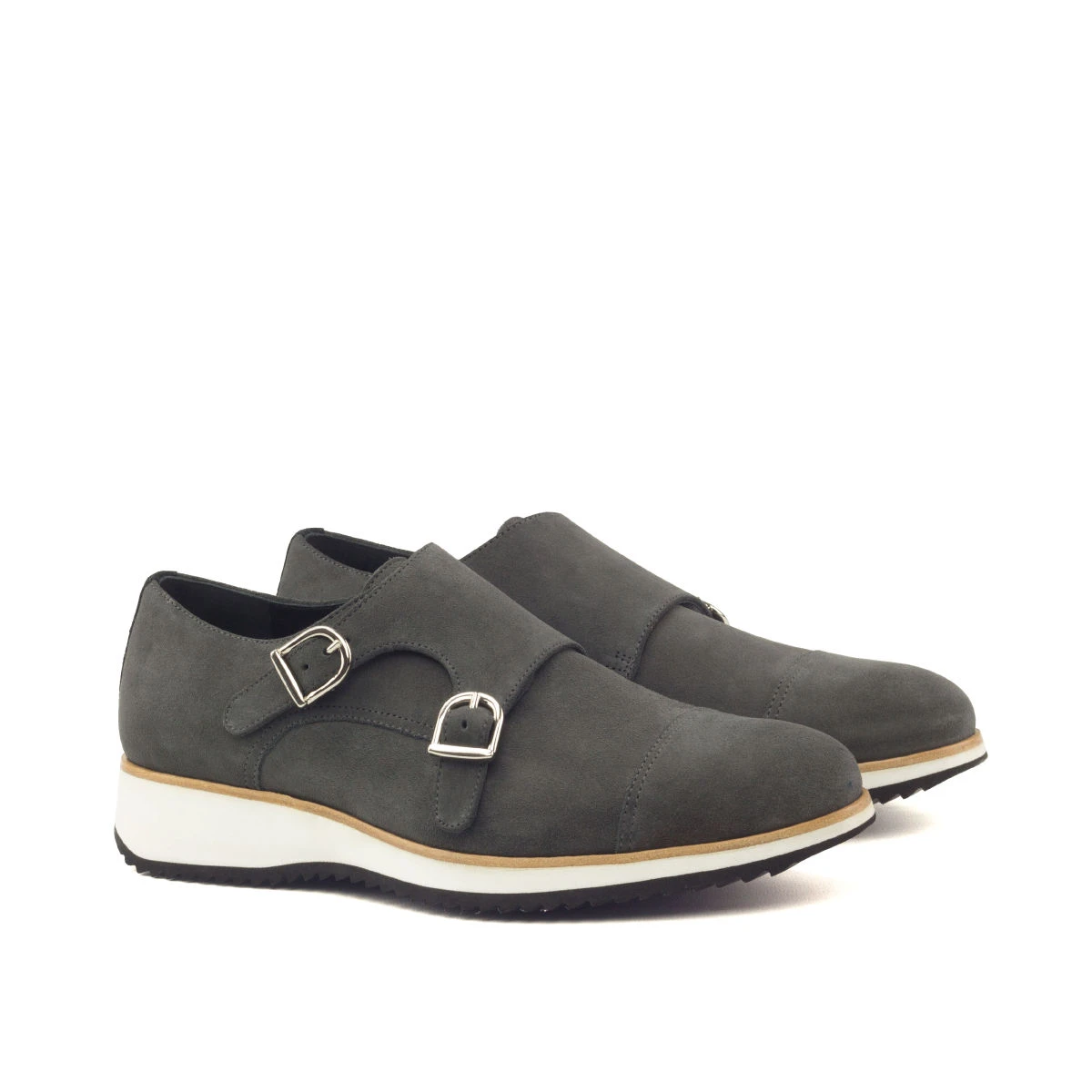 Black Double Monk Shoe Black Double Monk Shoe