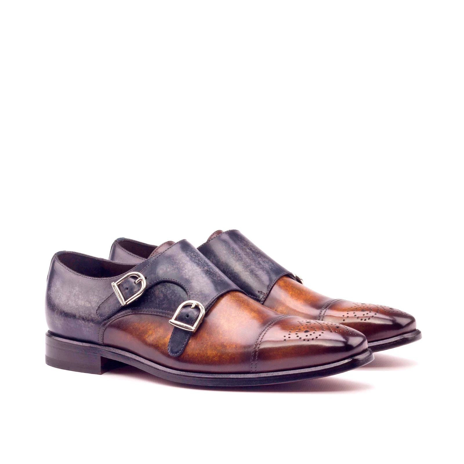 Blue Double Monk Shoe Blue Double Monk Shoe