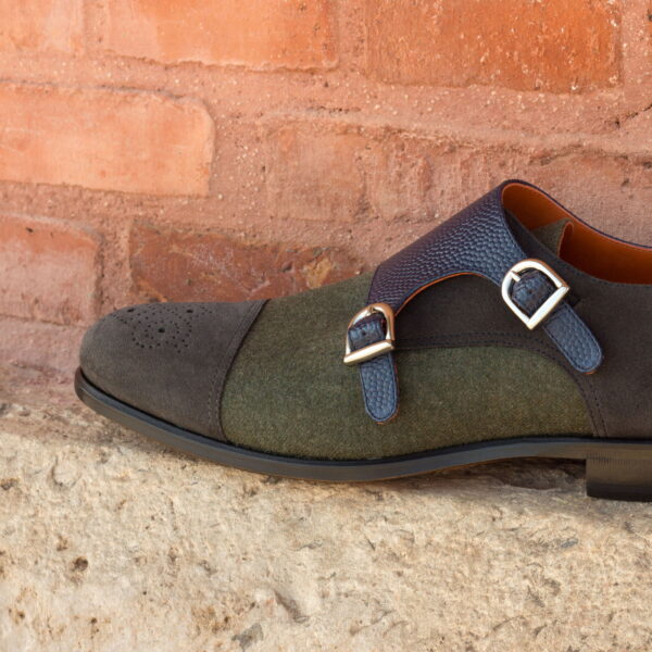  Luxury Handbags by you Green Double Monk Shoe, view 4