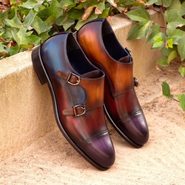  Luxury Handbags by you Green Double Monk Shoe, view 4