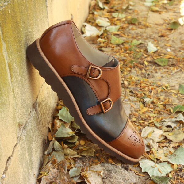  Luxury Handbags by you Brown Double Monk Shoe, view 4