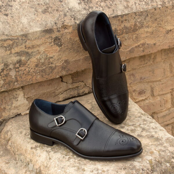  Luxury Handbags by you Black Double Monk Shoe, view 4
