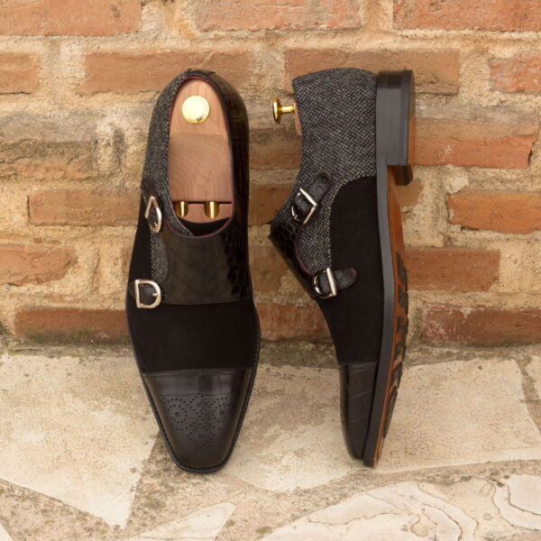 Luxury Handbags by you Gray Double Monk Shoe, view 4