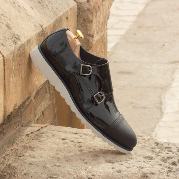  Luxury Handbags by you Black Double Monk Shoe, view 4