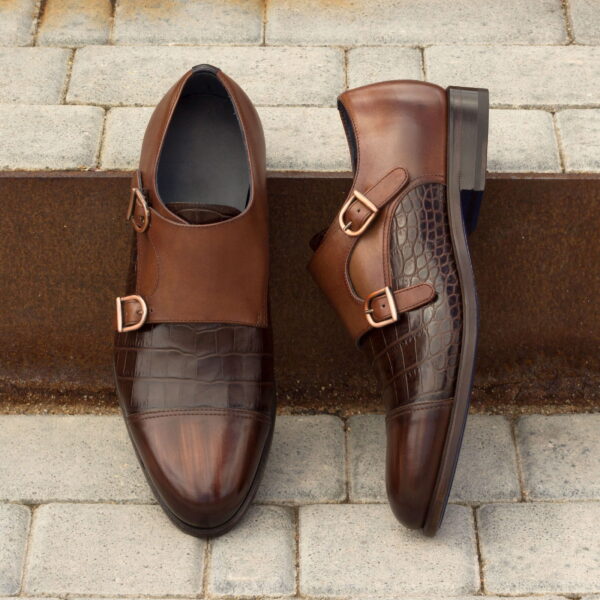  Luxury Handbags by you Brown Double Monk Shoe, view 4