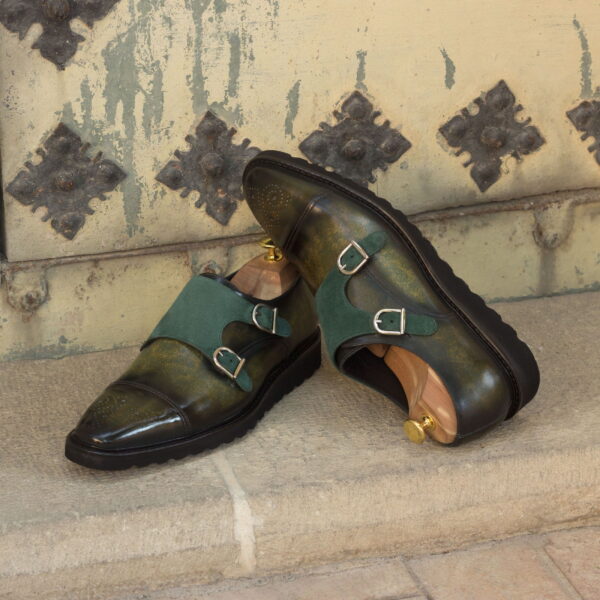  Luxury Handbags by you Green Double Monk Shoe, view 4