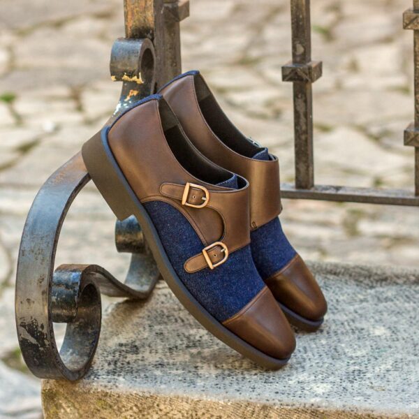  Luxury Handbags by you Blue Double Monk Shoe, view 4