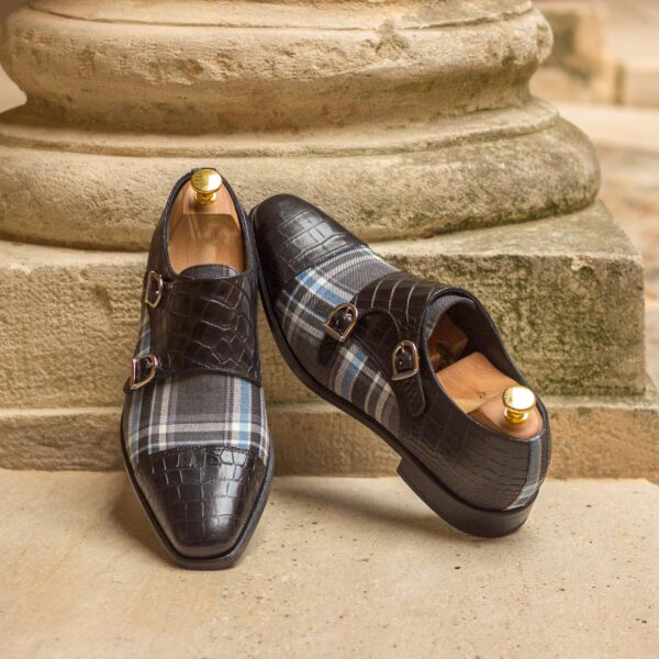  Luxury Handbags by you Gray Double Monk Shoe, view 4