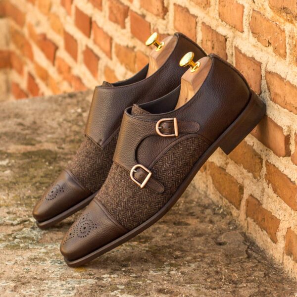  Luxury Handbags by you Brown Double Monk Shoe, view 4