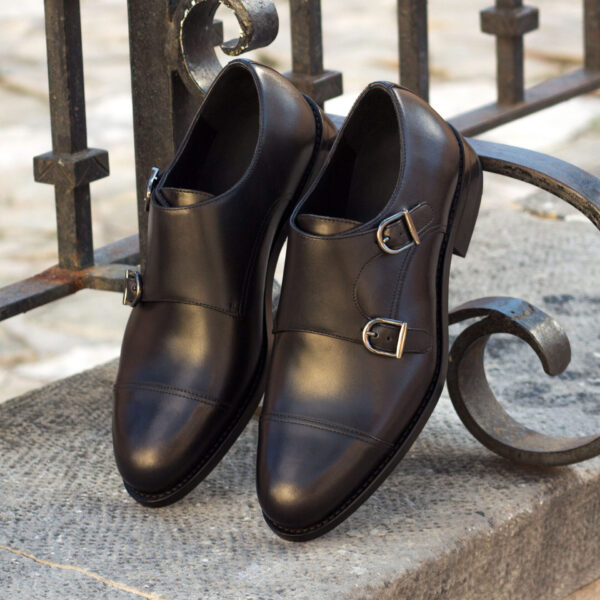  Luxury Handbags by you Black Double Monk Shoe, view 4