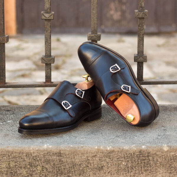  Luxury Handbags by you Black Double Monk Shoe, view 4