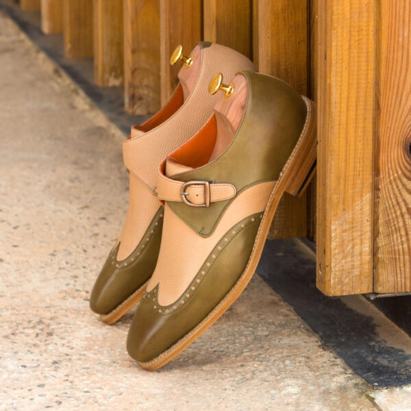  Luxury Handbags by you Green Single Monk Shoe, view 4