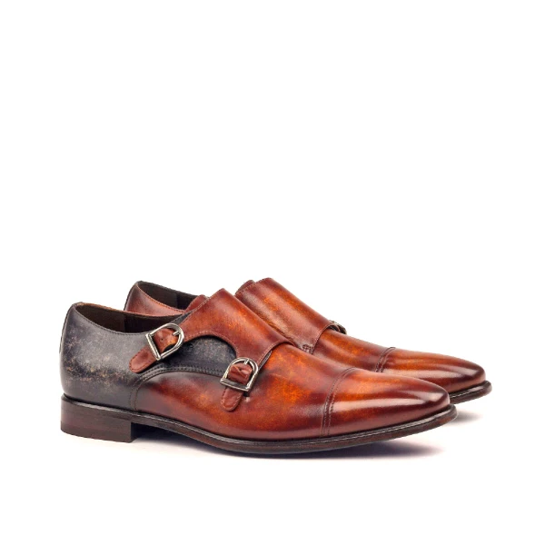Gray Double Monk Shoe