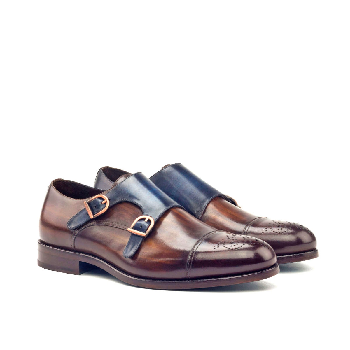 Blue Double Monk Shoe Blue Double Monk Shoe