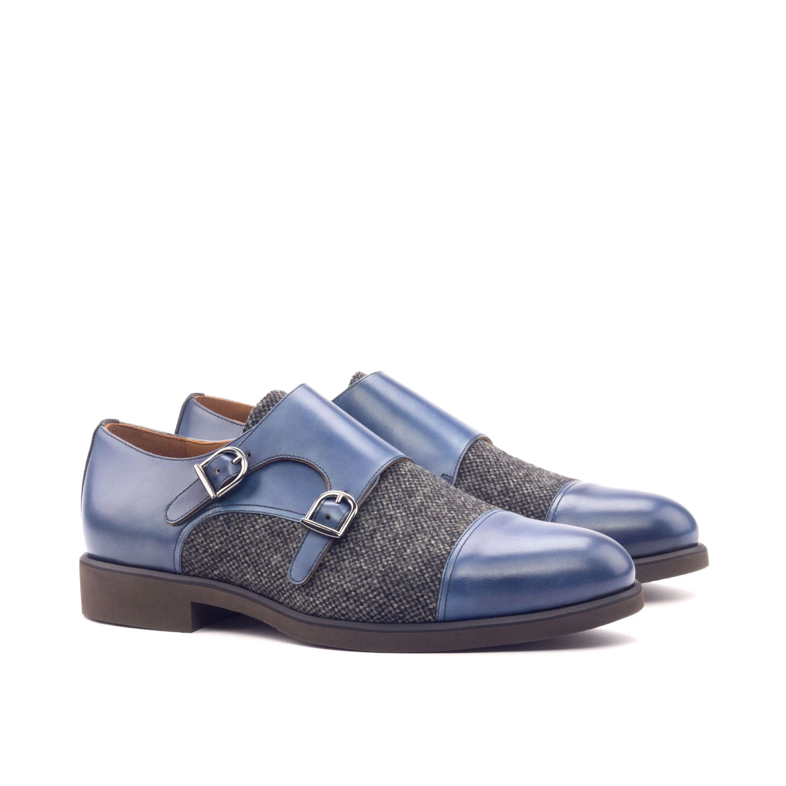 Gray Double Monk Shoe Gray Double Monk Shoe