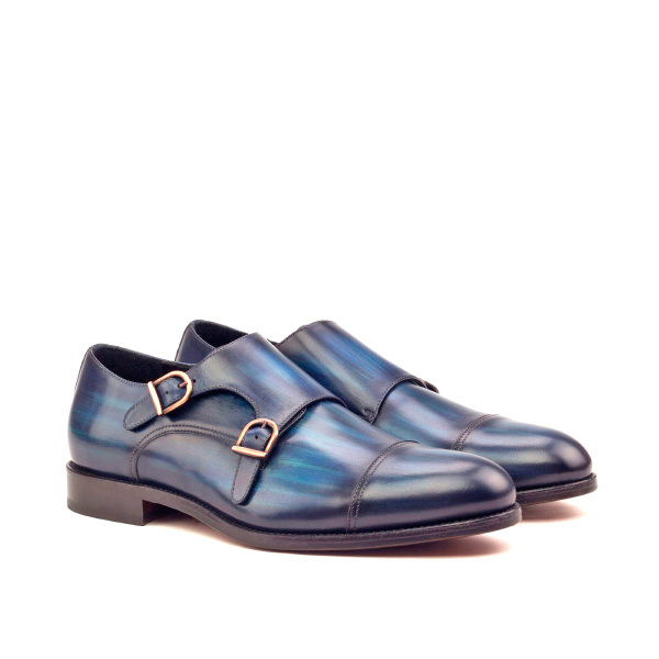 Blue Double Monk Shoe