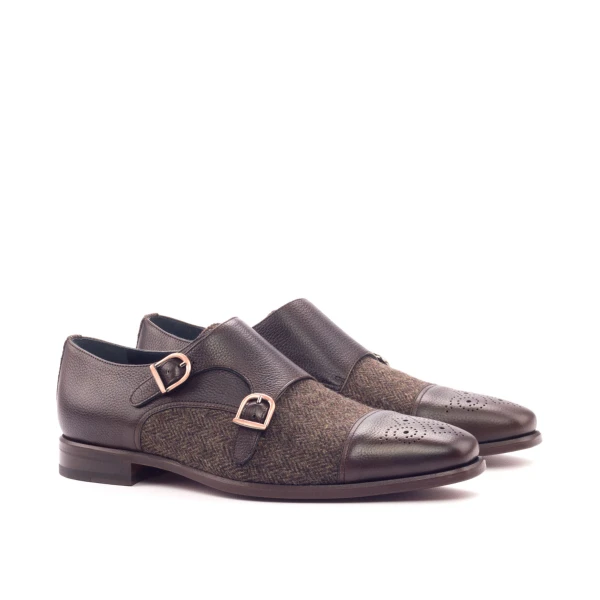 Brown Double Monk Shoe