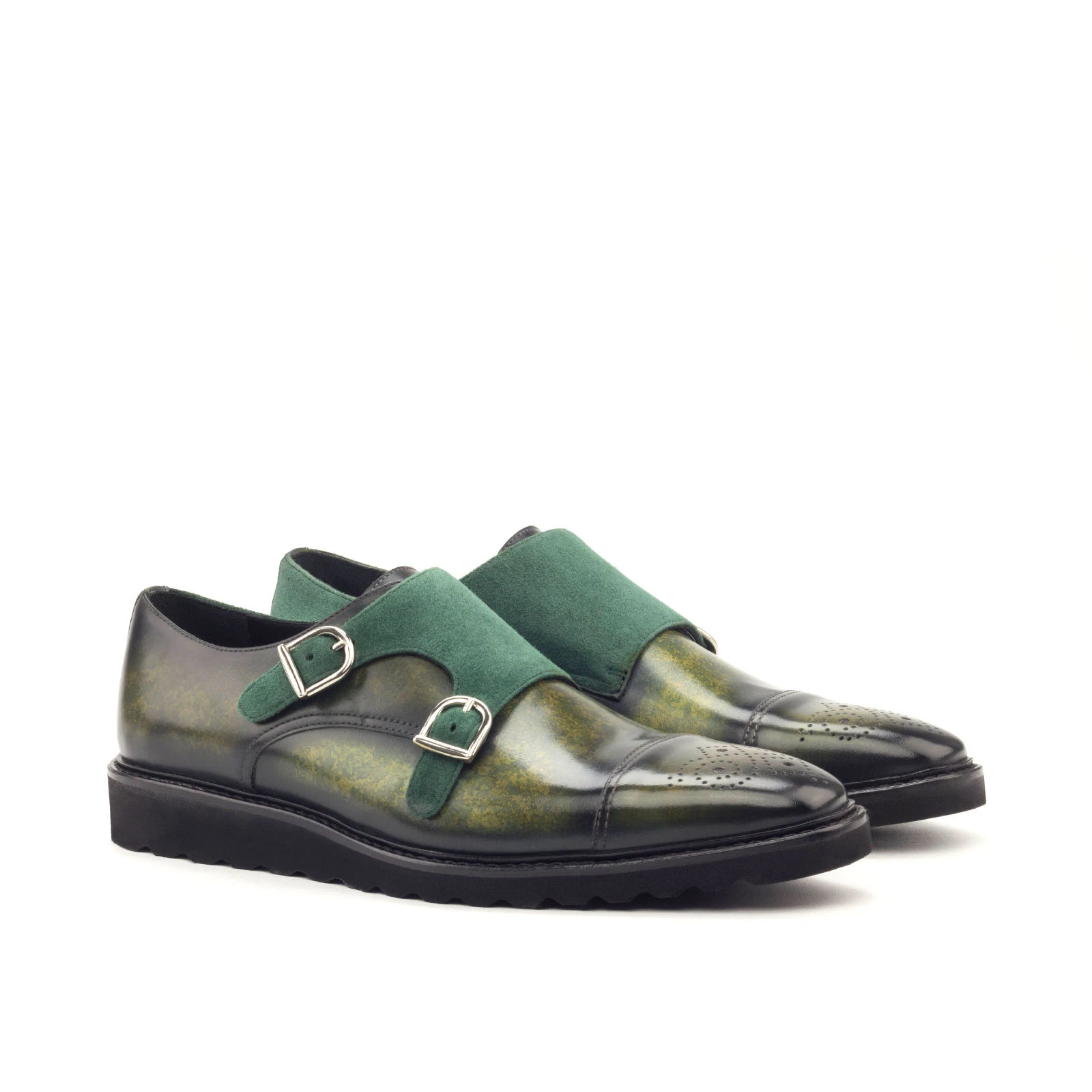 Green Double Monk Shoe Green Double Monk Shoe