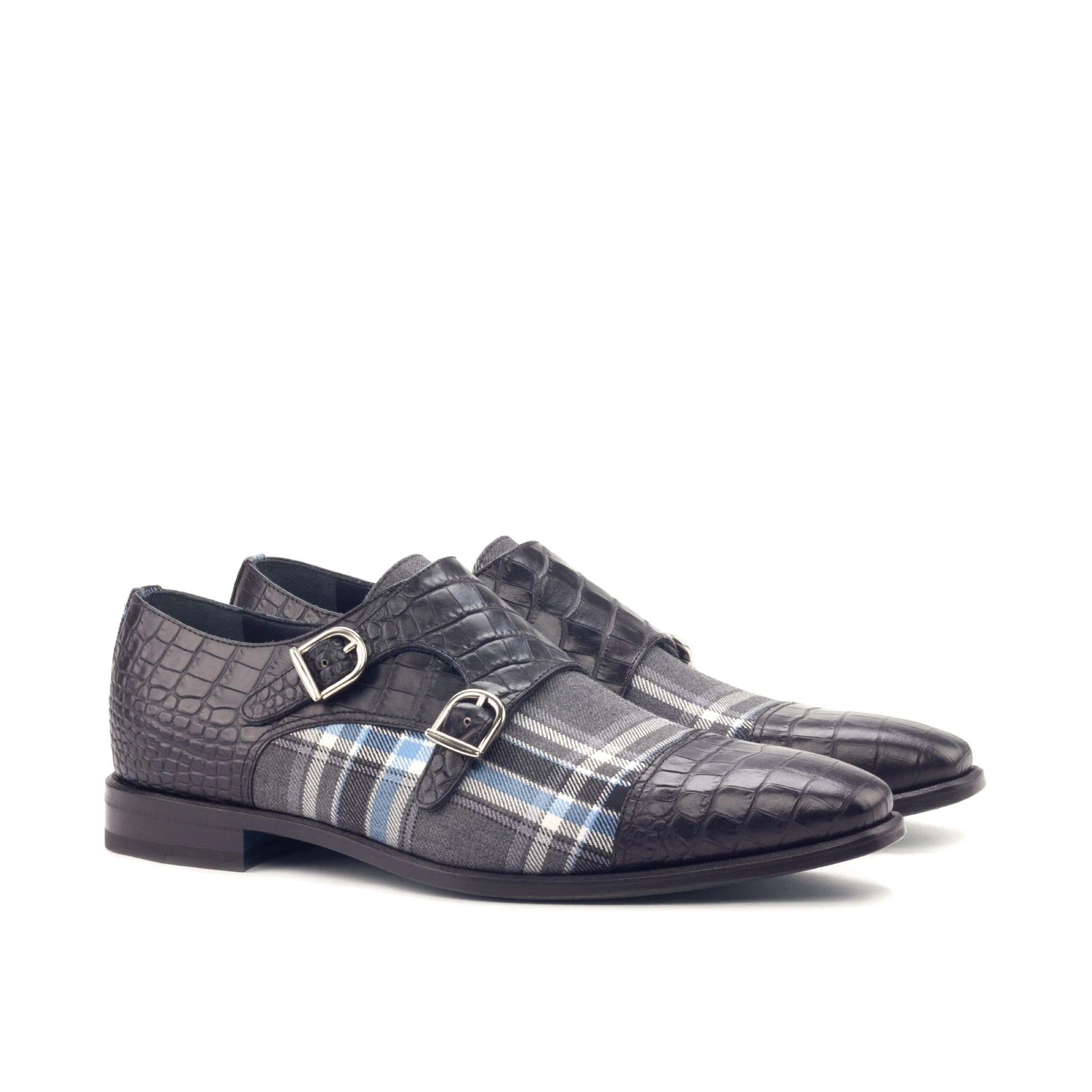 Gray Double Monk Shoe Gray Double Monk Shoe