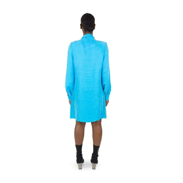 The Justify shift blue dress with neck tie   Luxury Shoes 