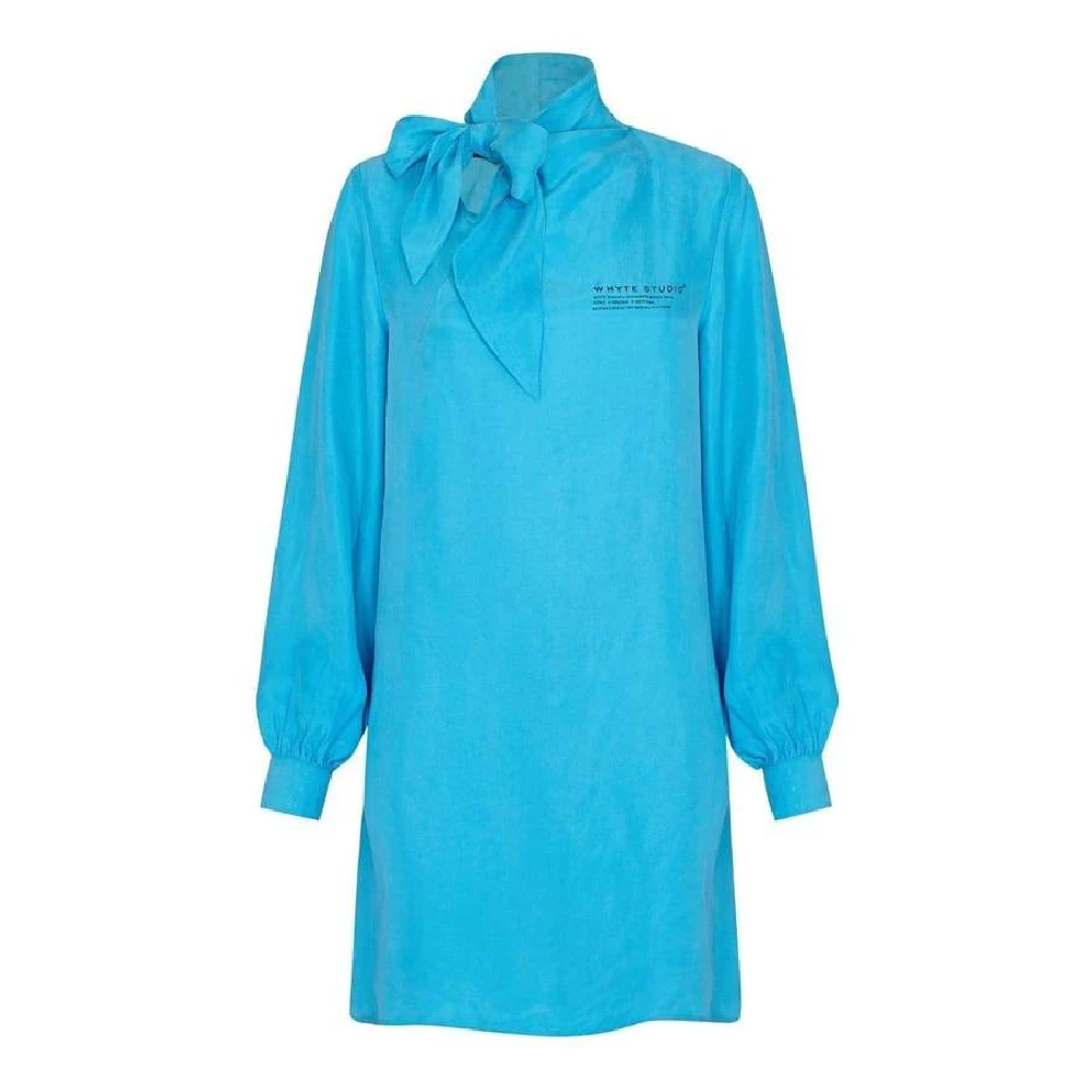 whyte11 (24) The Justify shift blue dress with neck tie Luxury Shoes