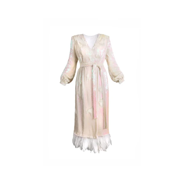 Pink Dress Pink Dress With Pearls And Feathers Clothing Apple Bodyshape Luxury Shoes 