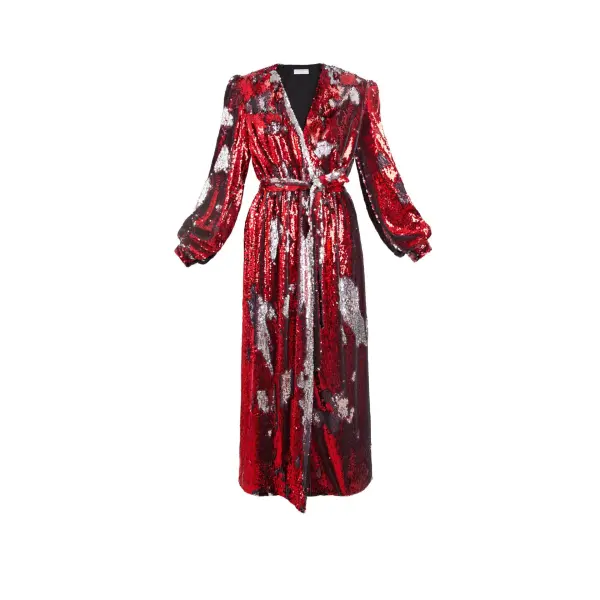 red sequin tuxedo dress Red And Feathers Sequin Tuxedo Dress Clothing Apple Bodyshape Luxury Shoes 