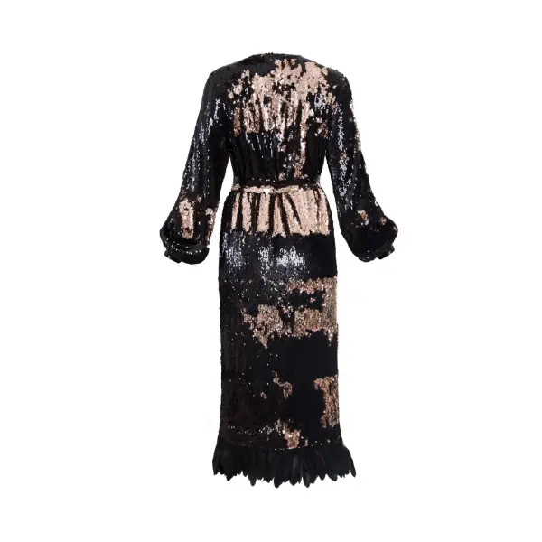 ‘S Black Sequin Dress With Feathers Clothing black dress Luxury Shoes 
