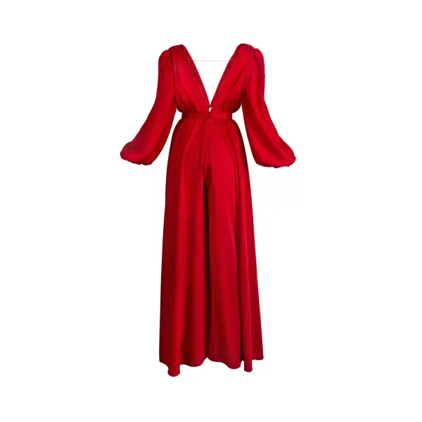 Silk Red With Baroque Pearl  Jumpsuit Clothing buy red dress Luxury Shoes 