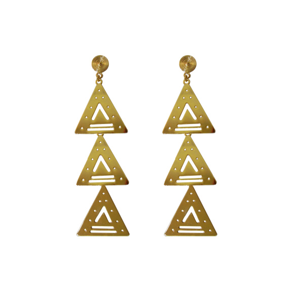 Flor Amazona women’s three cordilleras gold earrings Earrings  Luxury Shoes 