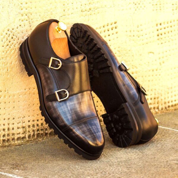  Luxury Handbags by you Black Double Monk Shoe, view 4