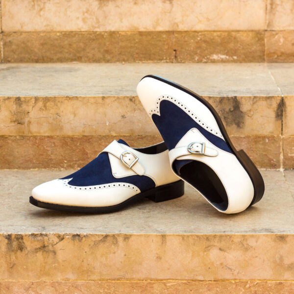  Luxury Handbags by you White Single Monk Shoe, view 4
