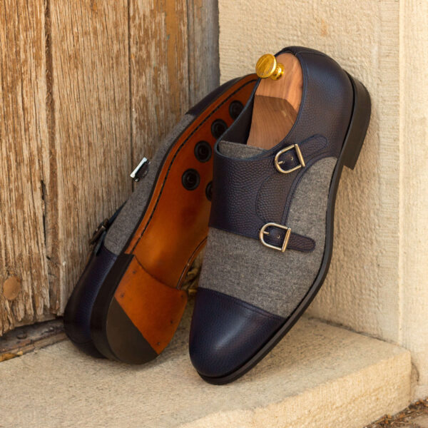  Luxury Handbags by you Gray Double Monk Shoe, view 4