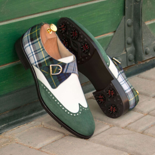  Luxury Handbags by you Green Suede Single Monk Strap Dress Shoes, view 4