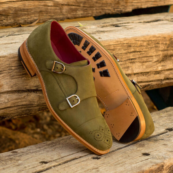 Luxury Handbags by you Green Double Monk Shoe, view 4