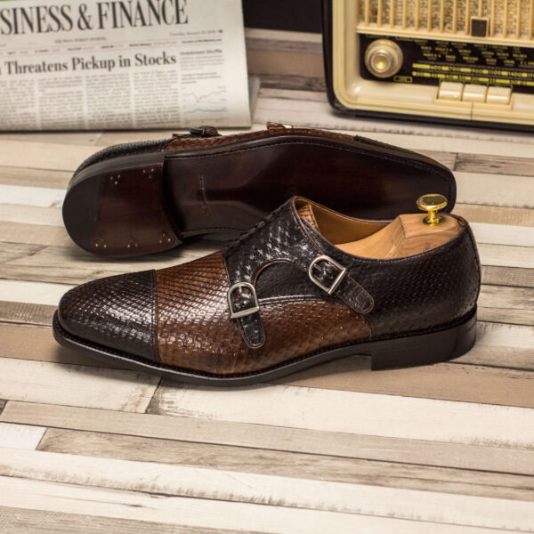  Luxury Handbags by you Brown Double Monk Shoe, view 4